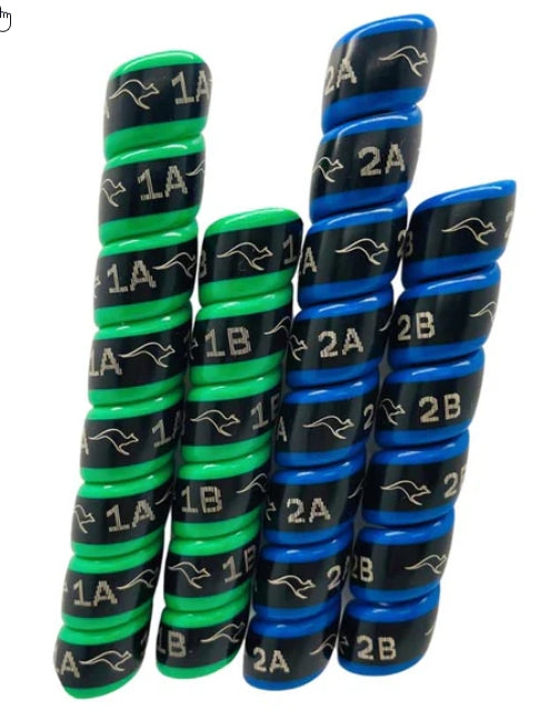 Outback Wrap Hydraulic Hose Markers: 2-Pair Green/Blue (Remotes 1-2, A and B)