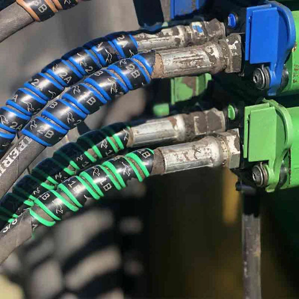 Outback Wrap Hydraulic Hose Markers: 2-Pair Green/Blue (Remotes 1-2, A and B)
