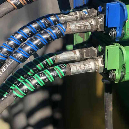 Outback Wrap Hydraulic Hose Markers: 2-Pair Green/Blue (Remotes 1-2, A and B)